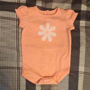 Peach Bright Daisy Baby One-Piece Bodysuit